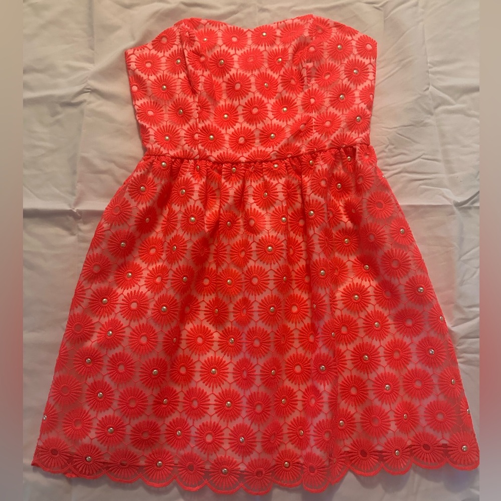 Lilly Pulitzer Coral Floral Mini Dress